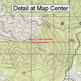 USGS Topographic Quadrangle Map   Harris Creek Summit, Idaho (Folded 