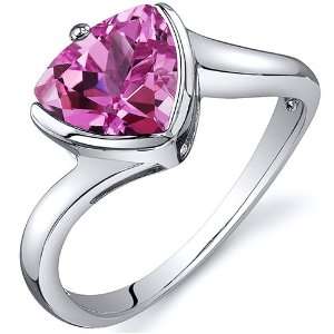 Trillion Cut Bypass Style 2.50 carats Pink Sapphire Ring in Sterling 