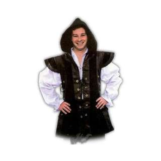  Renaissance Robin Hood Hooded Medieval Tunic Vest LARP Clothing