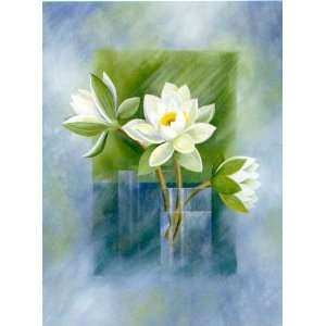  White Water Lilies by Franz Heigl. Size 11.75 X 16.00 Art 