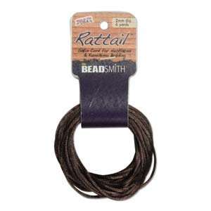  1mm Satin Rattail Braiding Cord Med Brown 6 Yards For 
