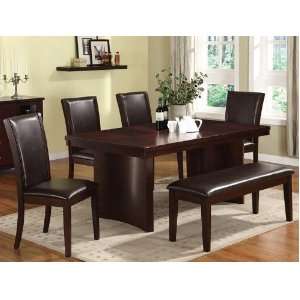  6pc Dining Set with Extension Leaf in Espresso Finish 