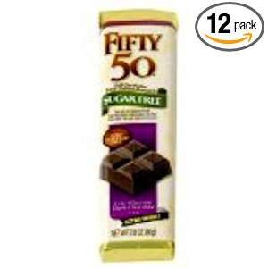 Fifty   50 Caramel Dark Chocolate Bar, 1.4 Ounce Packages (Pack of 12)