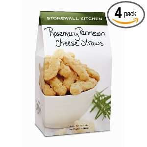 Stonewall Kitchen Rosemary Parmesan Cheese Straws, 5 Ounce Boxes (Pack 