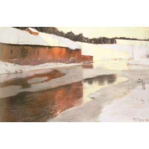  6 x 4 Greeting Card Thaulow Fritz A factory Building 