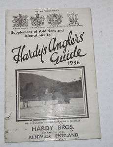 HARDY 1936 ANGLERS GUIDE FISHING CATALOGUE supplement  