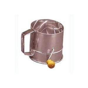  3 Cup Stainless Steel Flour Sifter with Crank Hanlde: Home 