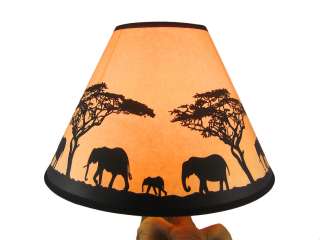 Elephant Mother And Child Table Lamp Silhouette Shade  