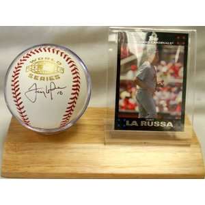 Signed Tony LaRussa Baseball   La Russa w Card