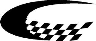 Checkered flag swoosh motorcycle go kart race car decal  
