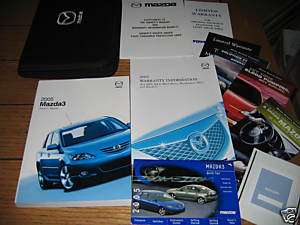 2005 MAZDA 3 THREE OWNERS MANUAL OWNERS SET W/ CASE  