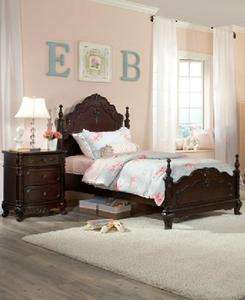 DREAMY CHERRY FINISH TWIN YOUTH BED BEDROOM FURNITURE  
