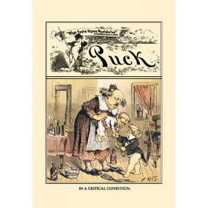  Puck Magazine: In a Critical Condition 12x18 Giclee on 