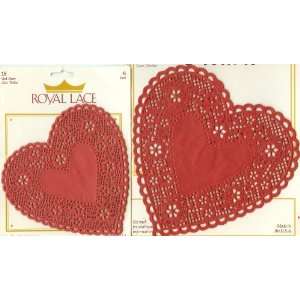  Lace Doilies ~ 8 Inch Heart Design ~ 12 Per Pack ~ Also 6 