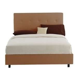  Button Tufted Bed in Saddle Size: Queen: Furniture & Decor