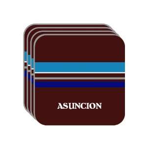 Personal Name Gift   ASUNCION Set of 4 Mini Mousepad Coasters (blue 