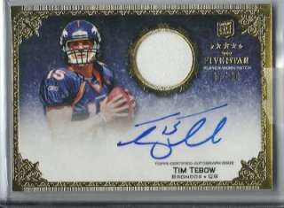 2010 Topps 5 Five Star Football #180 Tim Tebow Jersey Relic On Card 