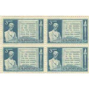  Gettysburg Address Set of 4 x 3 Cent US Postage Stamps NEW 