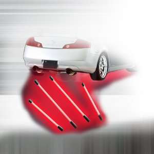  Red Neon Underbody Under Car Kit Lights 4Pcs Universal 