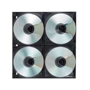   CD/DVD BINDER SHEETS HOLD 8 CDS Polypropylene Black Clear Electronics
