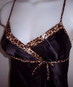 Morgan Taylor Intimates NWT Leopard Black Teddy Sleepwear New With 