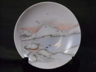 Antique Porcelain Asian hand painted Tea Cup Saucer  