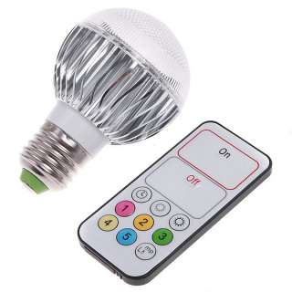 Brightness Adjustable 9W E27 White LED Light Bulb Lamp with Remote 