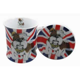British Bulldog Union Jack Mug and Coaster set  