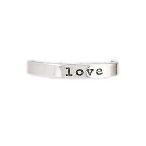  Far Fetched Slim Sterling Silver Love Ring (size: 7): Far Fetched 