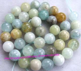 Natural Aquamarine Round Gemstone Beads 15.5 4mm 6mm 8mm 10mm 12mm 