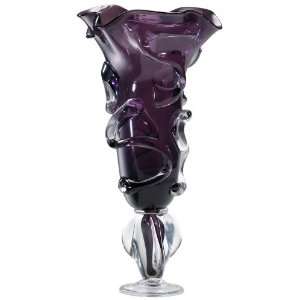  Large Tyrian Purple and Clear Art Glass Vase