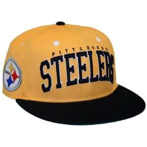  Pittsburgh Steelers Big Text 2 Tone Flatbill Snapback Hat 