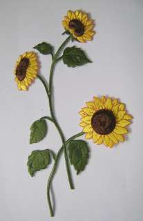 GARDENING   SUNFLOWERS   IRON ON EMBROIDERED APPLIQUE  
