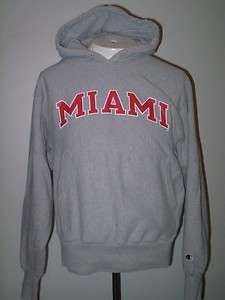   Champion reverse weave Hooded sweatshirt gray Miami of University M
