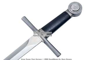 Medieval Arming Sword Crusader Dagger w/ Wood Scabbard  