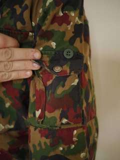   Vintage SWISS Switzerland ARMY Military Camo FIELD Shirt JACKET  