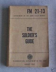 1961 Army Field Manual The Soldiers Guide FM 21 13  