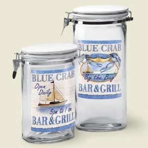  Blue Crab Bar and Grill Canister Set: Home & Kitchen