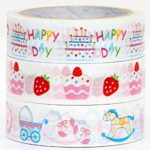   Sticky Tape set with cupcakes birthday cake baby items: Toys & Games
