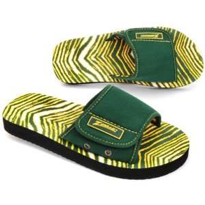  Zubaz Slide Sandals Green/Gold Zubaz Supreme Slide 