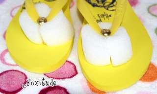 Juicy Couture Helda Flip Flops NIB Yellow Sz 7 765207268997  