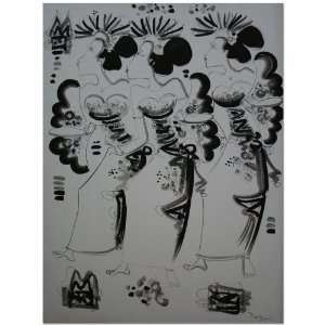  Three Dancers Painting~Acrylic On Canvas~Bali Art~New 
