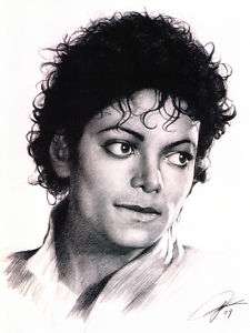 Michael Jackson Sketch Portrait Charcoal Pencil Drawing  