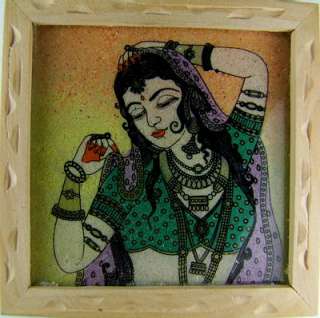 GEMSTONE PAINTING INDIAN BEAUTY WOMAN ART AND CRAFT  