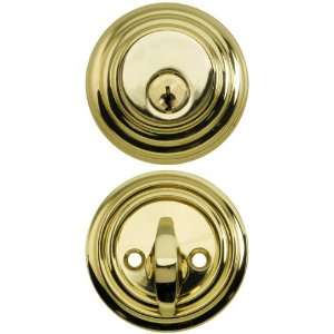   Profile Deadbolt Polished Brass with 2 3/4 Backset.: Home Improvement
