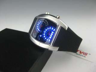 Mens Luxury TVG LED Neon Blue LED Aviation Aviator Sport Watch  New 