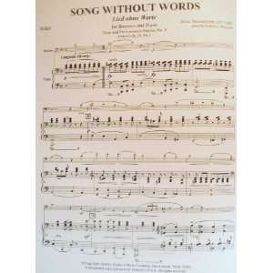    Song Without Words for Bassoon and Piano Julius Weissenborn Books