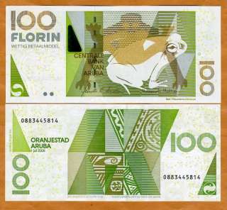 Aruba, 100 florin, 2008, P NEW, UNC  frog florin  