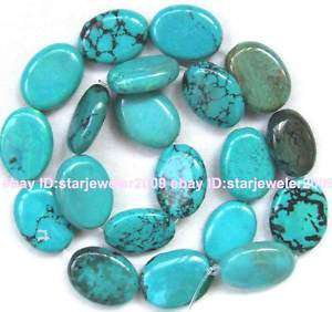 15x20mm green Howlite Turquoise Flat Oval Beads16  