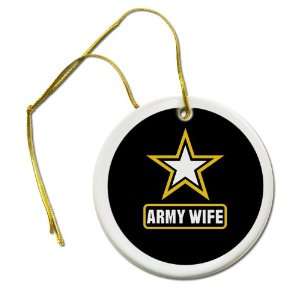  Salute to US Military ARMY WIFE 2 7/8 inch Hanging Ceramic 